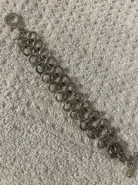 Silver Colored Metal Chain link Bracelet